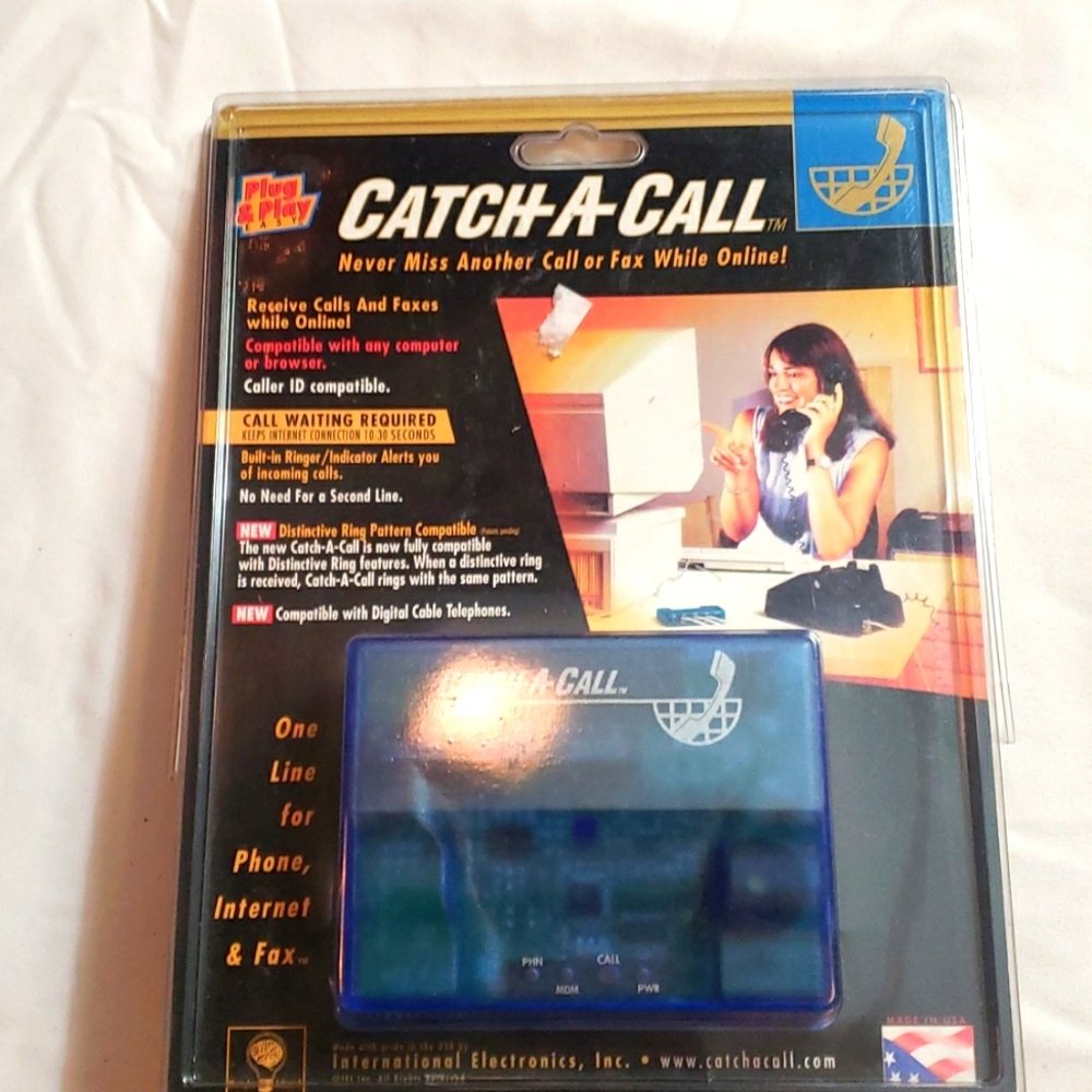 NWT Catch A Call Telephone Line Adapter for Phone Internet Fax Plug & Play